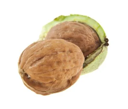 Walnuts isolated on white background Stock Photos