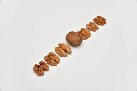 Walnuts isolated on white background Foto stock