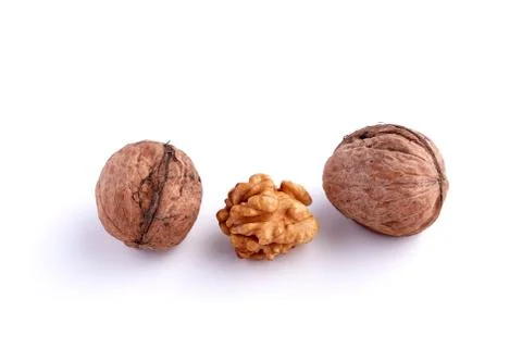 Walnuts isolated on white background Stock Photos