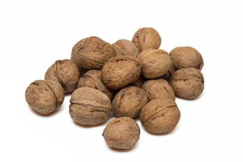 Walnuts  isolated on white background Stock Photos