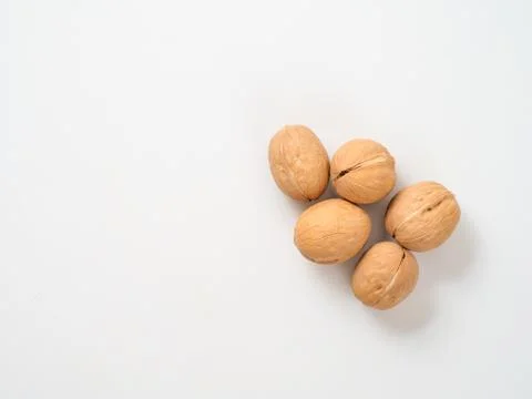 Walnuts isolated on white background. Stock Photos