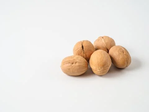 Walnuts isolated on white background. Stock Photos