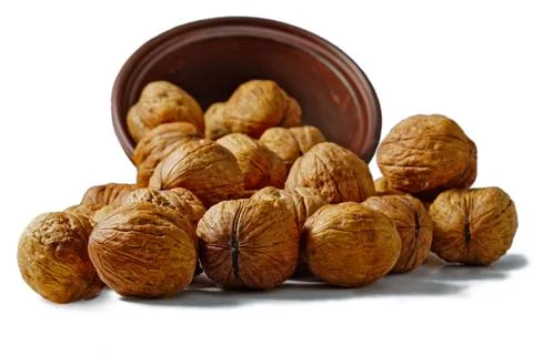 Walnuts isolated on white background 库存照片