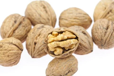 Walnuts isolated on white Foto stock