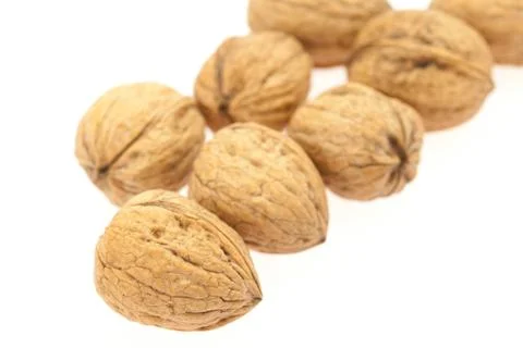 Walnuts isolated on white Stock Photos