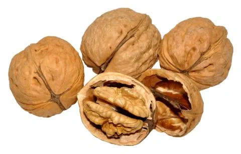 Walnuts Isolated On White Stock Photos