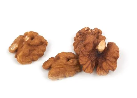 Walnuts isolated on white Stock Photos