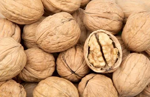Walnuts with kernel Stock Photos