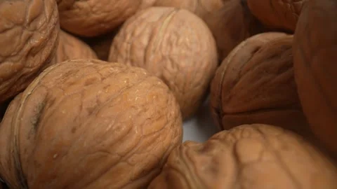 Walnuts in a macro dolly shot Stock Footage 249943459