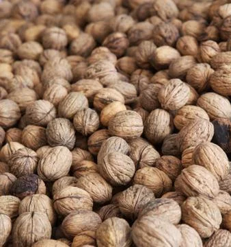 Walnuts at the market Stock Photos