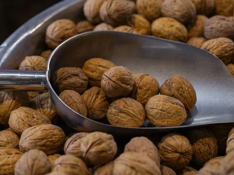 Walnuts at the market Stock Photos