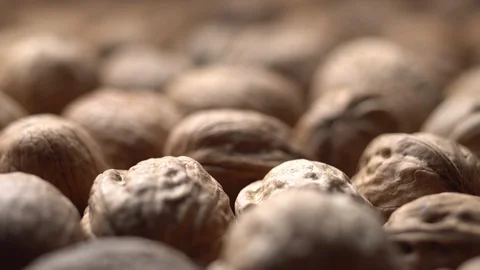 Walnuts in nutshell. Rotation. Closeup. Stock Footage 99369493