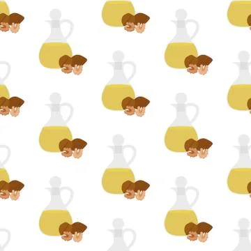 Walnuts oil seamless pattern Illustrazione stock