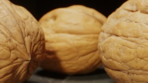 Walnuts in a shell close-up macro. Healthy snacks. Product rich in minerals and Stock Footage 262776006
