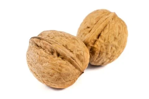 Walnuts in shell isolated on white background Stock-Fotos