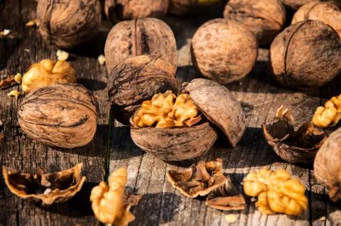 Walnuts in shell Stock Photos
