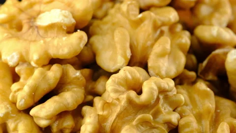 Walnuts super macro Video stock 137581253