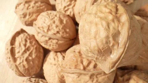 The walnut's surface at a microscopic level Stock Footage 244058190