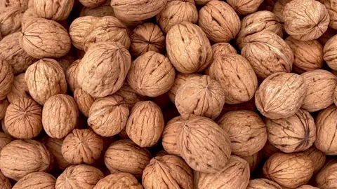 Walnuts top view Stock Footage 240425094