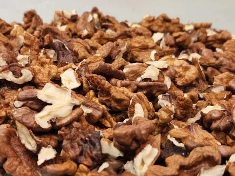 Walnuts. Walnut kernels. Background of ripe walnut kernels Stock Photos