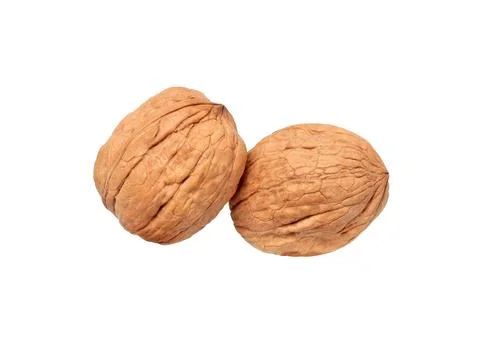 Walnuts on white background, with clipping path. Stock Photos