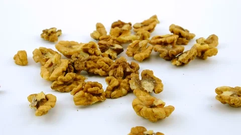 Walnuts on the white background Stock Footage 123835170