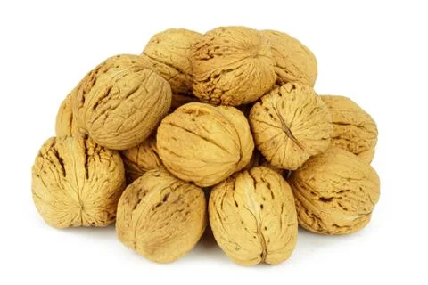 Walnuts on white background Stock Photos