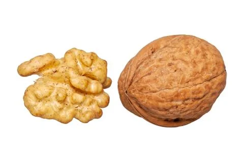 Walnuts on a white background Stock Photos