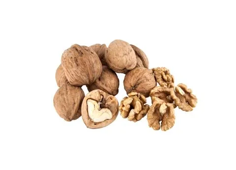 Walnuts on a white background Stock Photos