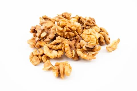 Walnuts on the white background Stock Photos