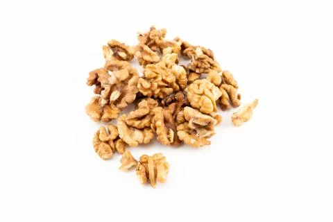 Walnuts on the white background Stock Photos
