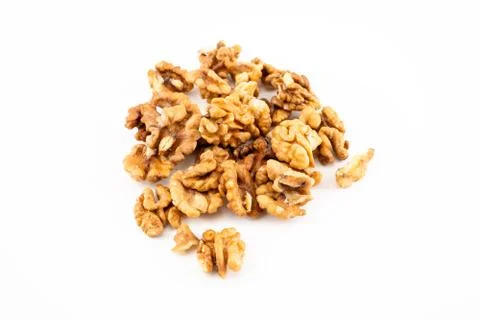 Walnuts on the white background Stock Photos