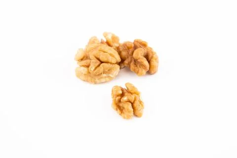 Walnuts on the white background Stock Photos