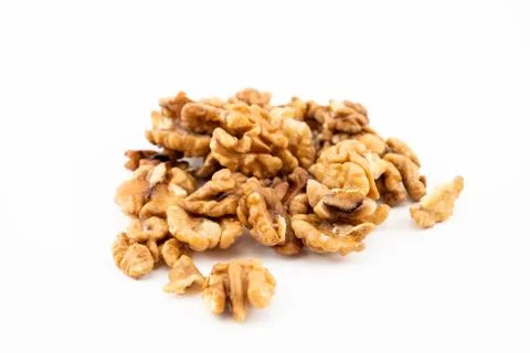 Walnuts on the white background Stock Photos