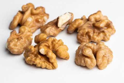 Walnuts on a white background Stock Photos