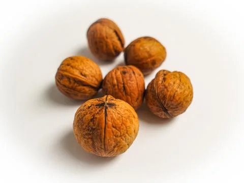 Walnuts on a white background, Stock Photos