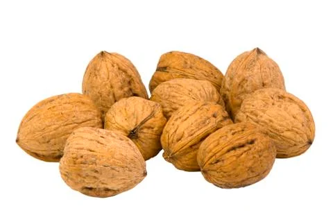 Walnuts on white Stock Photos