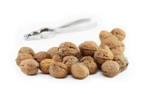 Walnuts on white Stock Photos