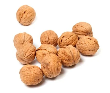 Walnuts on white Foto stock