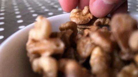 Walnuts without shell 3 Stock Footage 97286789