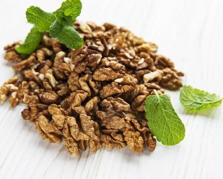 Walnuts  without shell Stock Photos