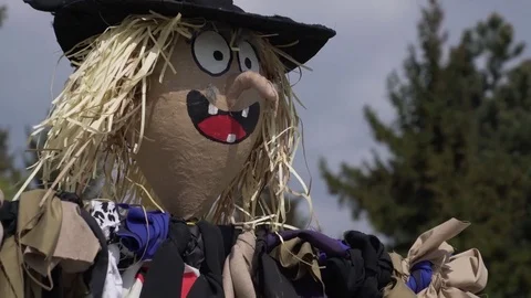 Walpurgis Night, puppet of witch Stock Footage 75079627