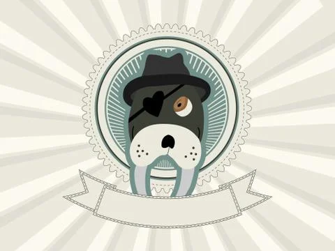 Walrus badge Stock Illustration