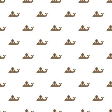 Walrus cartoon character seamless pattern background Stock Illustration