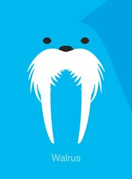 Walrus face icon, vector illustration Stock Illustration