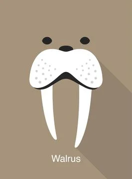 Walrus face icon, vector illustration Stock Illustration