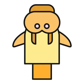 Walrus hand puppet toy playing entertainment isolated 库存插图