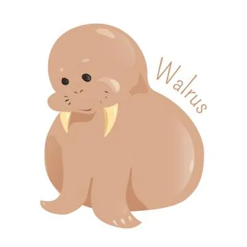 Walrus isolated. Child fun pattern icon Illustrazione stock