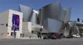Walt Disney Concert Hall Los Angeles Downtown Car Passing Traffic Busy LA Street HD Footage