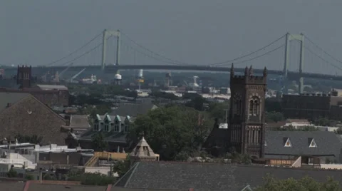 Walt whitman rooftops philadelphia 스톡 동영상 34165019